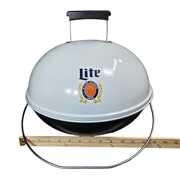 Miller Lite‎ New Charcoal Grill Portable Small Outdoor Cooking Grilling Food - Picture 7 of 8